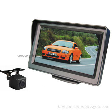 4.3-inch Mirror System with Mini Camera, 480TVL High-resolution, 10.5 to 15V DC Power Supply